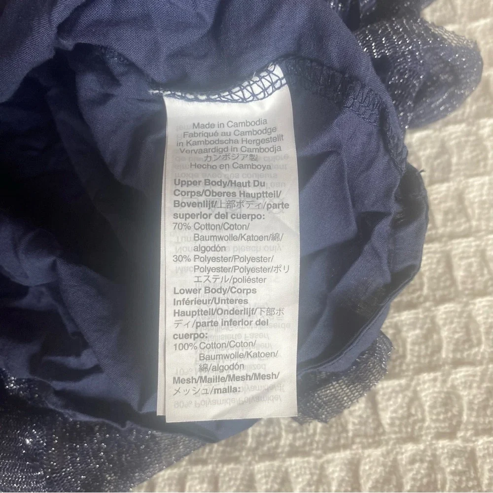 J. Crew girls tulle mixy dress in stripe navy size 12